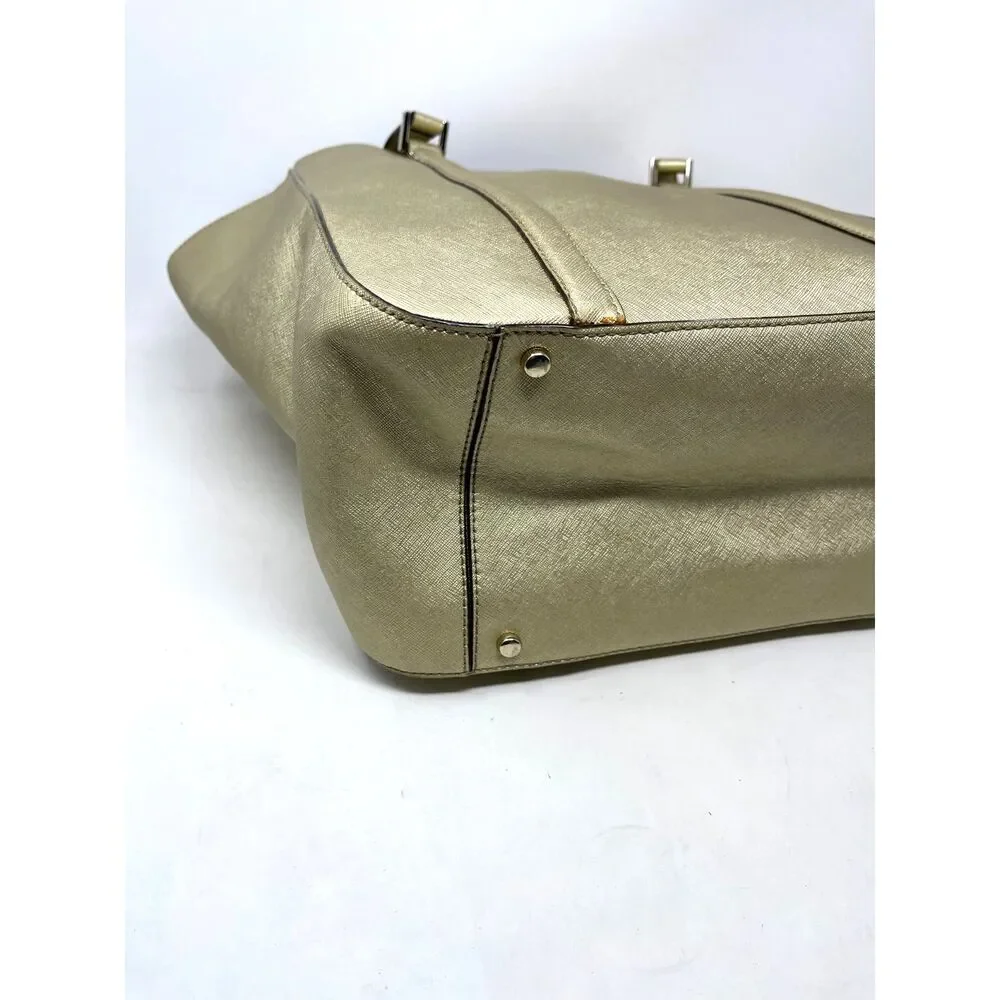 Kate Spade Newbury Lane Large Tote Handbag MSRP $325 Gold Saffiano Leather Bag